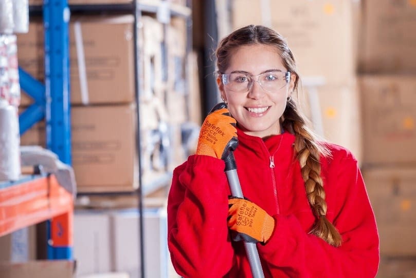 Female Janitor using Magna Industrial Cleaning Products