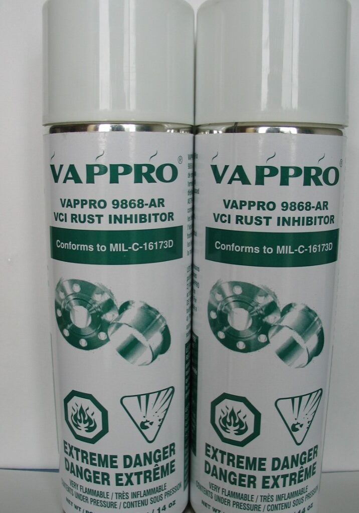 2 Cans of Vappro 9868AR vci corrosion prevention aerosol spray