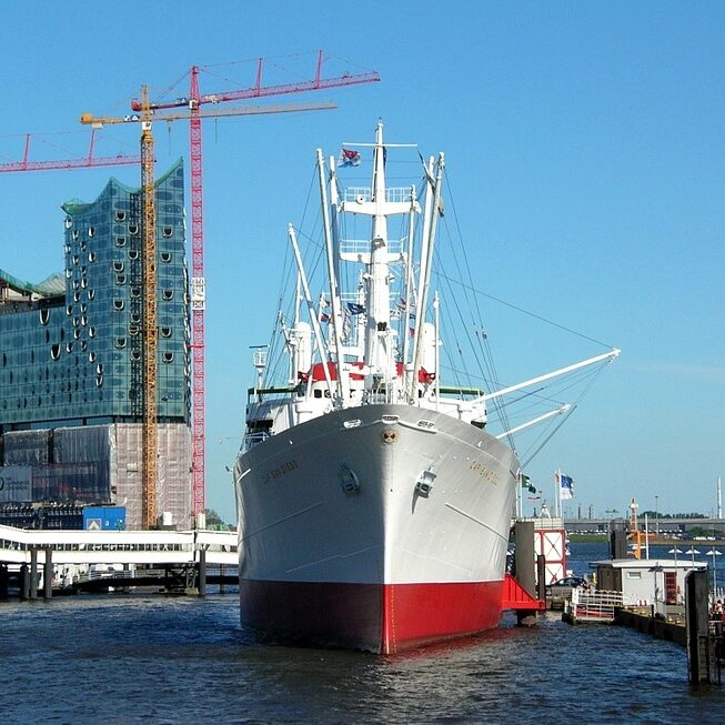 Large ship sitting in dock with VCI corrosion prevention